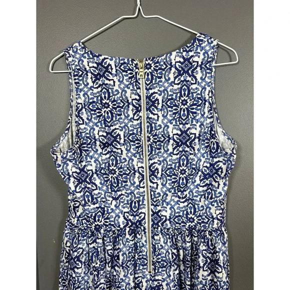 Milly For Design Nation Italia Dress A-Line V-neck Blue Combo 8 Pleated Banvin - Picture 7 of 12